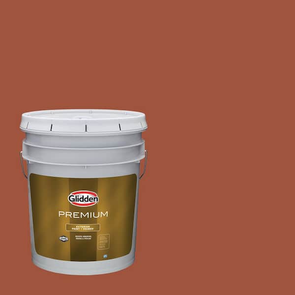 Glidden Premium 5 gal. PPG1063-7 Ancient Copper Satin Exterior Latex Paint