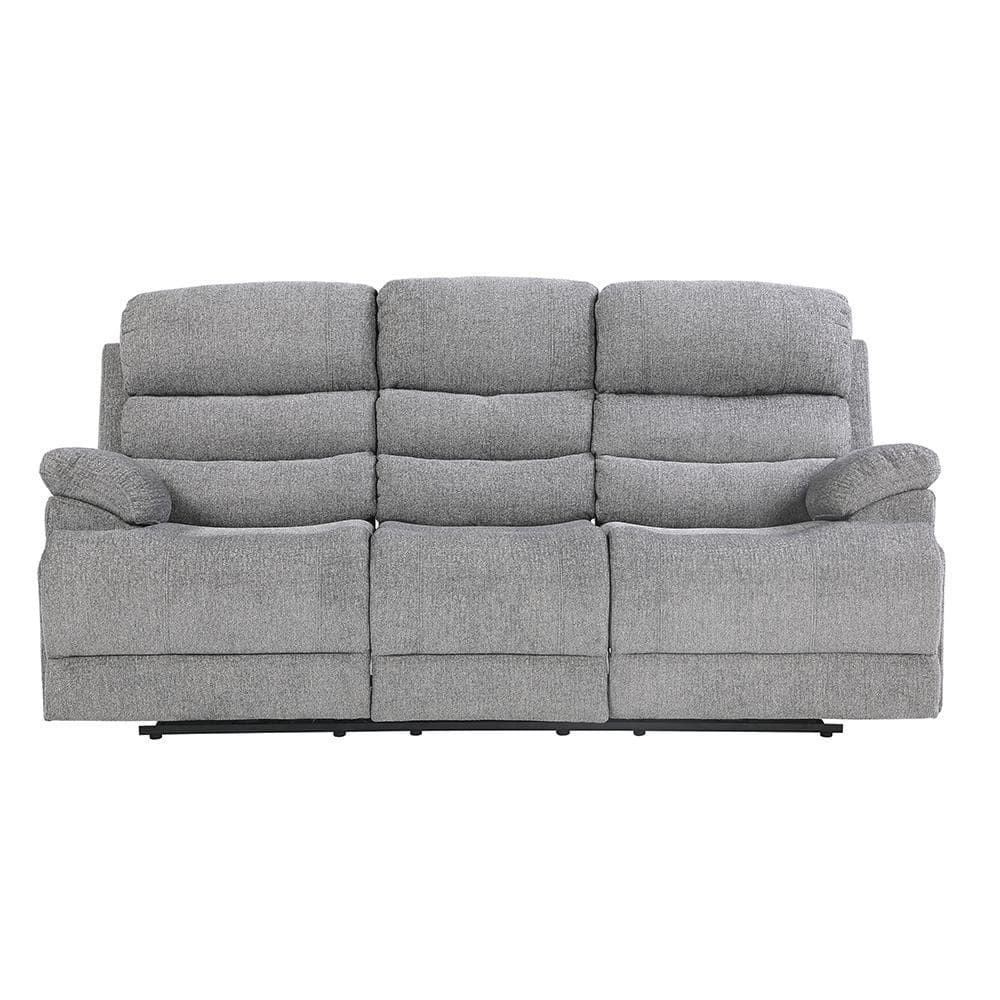 Contemporary Gray Power Reclining Sofa with USB and Pillow-top Arms