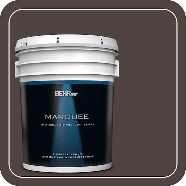 BEHR MARQUEE 5 gal. #QE-24 Manchester Brown Satin Enamel Exterior Paint & Primer
