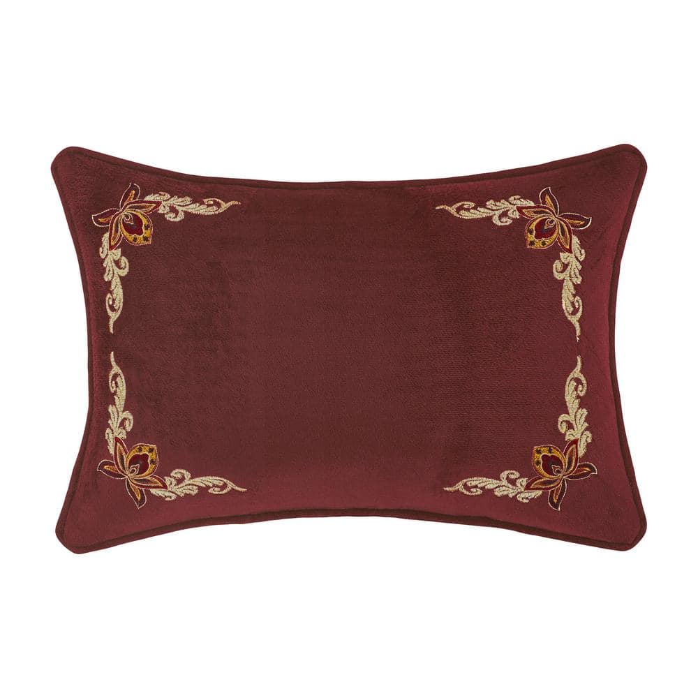 Montecito Red Polyester Boudoir Decorative Throw Pillow 13 x 19 in.