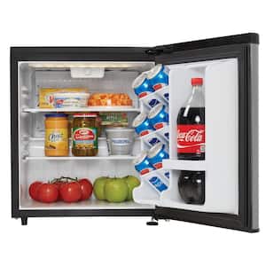 Contemporary Classic 1.7 cu. ft. Retro Mini Fridge in Stainless Steel without Freezer