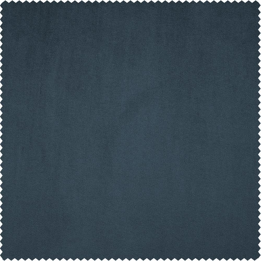 Elegant London Blue Velvet Room-Darkening Curtain, 50" x 108"