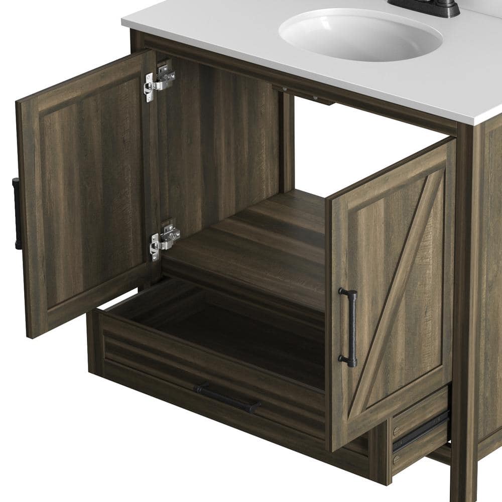 Canyon Lake Pine 36" Single Bathroom Vanity with White Stone Top