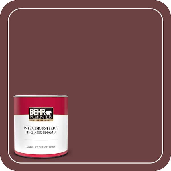 BEHR PREMIUM PLUS 1 qt. #BIC-50 Deep Claret Hi-Gloss Enamel Interior/Exterior Paint & Primer