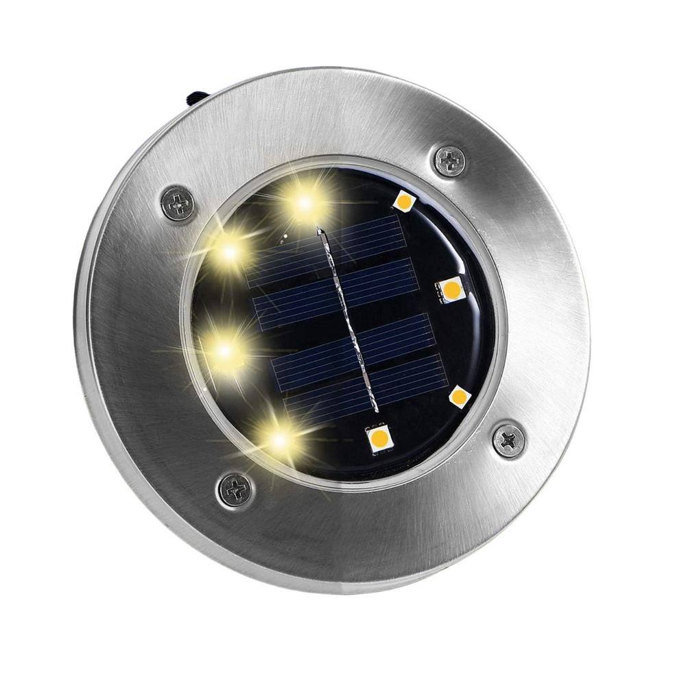 12-Pack Stainless Steel Solar LED Ground Lights