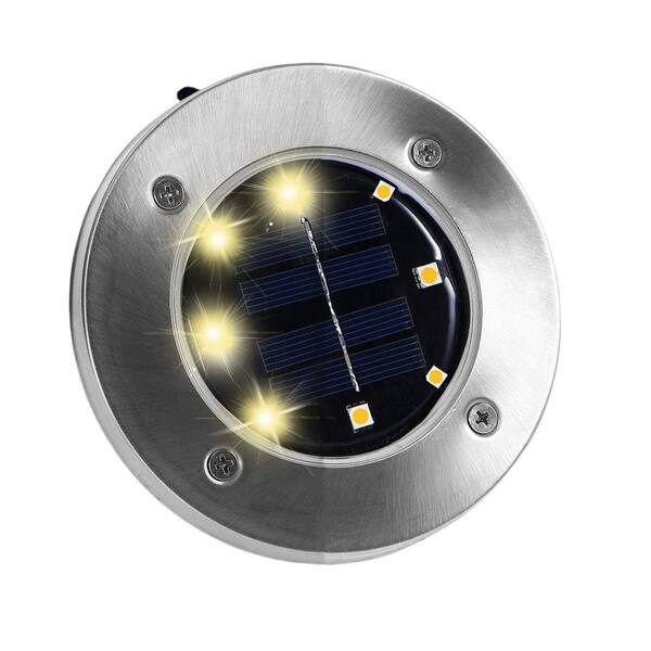 Angel Sar Solar Ground Lights, 8 LED Garden Lights Solar Powered (12-Pack)