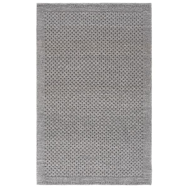 Natura 9 ft. x 12 ft. Gray Solid Color Woven Area Rug