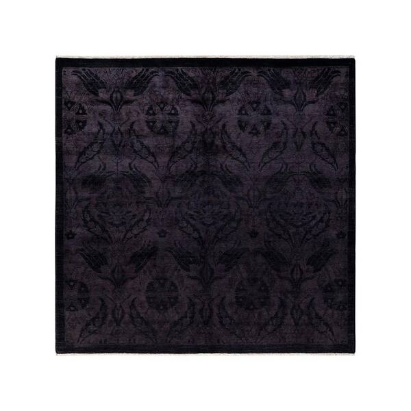 Solo Rugs Vibrance One-of-a-Kind Contemporary Black 6 ft. 0 in. x 6 ft. 1 in. Overdyed Area Rug