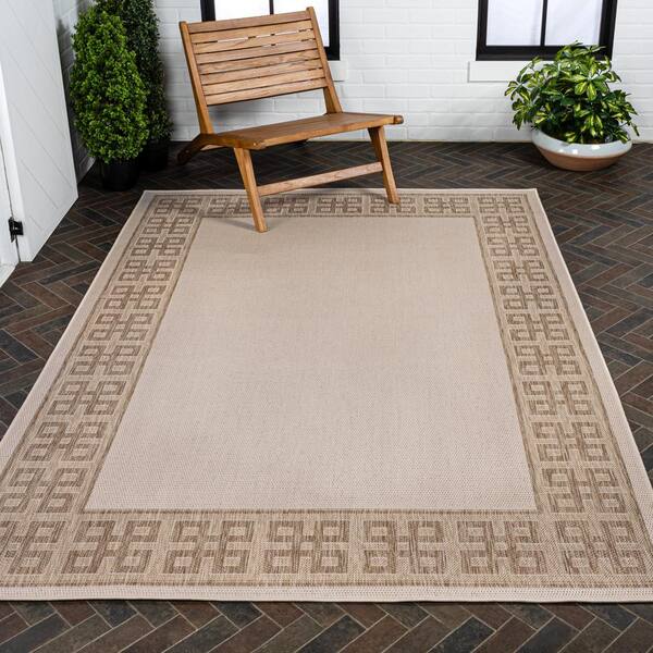 JONATHAN Y Athena Classic Geometric Border Cream/Beige 8 ft