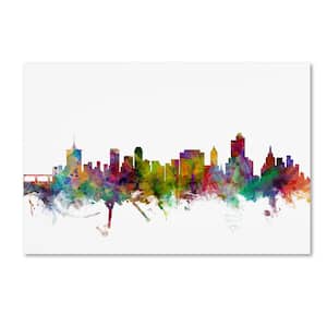 16 in. x 24 in. Tulsa Oklahoma Skyline by Michael Tompsett Floater Frame Architecture Wall Art