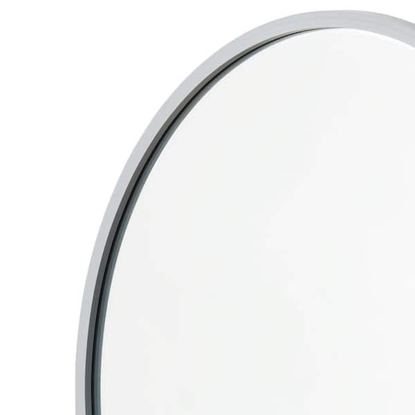 Better Bevel 36 in. W x 36 in. H Rubber Framed Round Bathroom Vanity Mirror in Grey