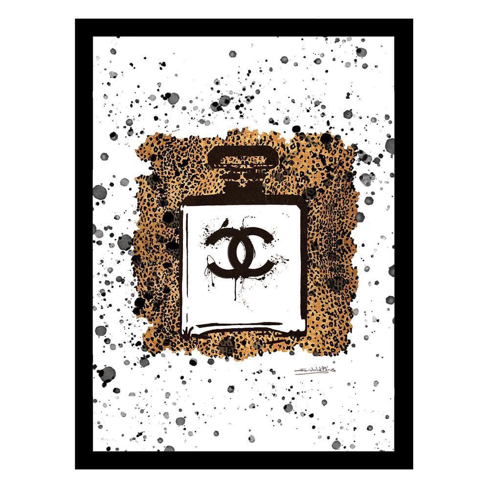 Fashion Animal Print Glam Perfume Bottle by Fairchild Paris 1 Piece Framed Graphic Print 18 in. x 14 in. price history on PriceWatchPro