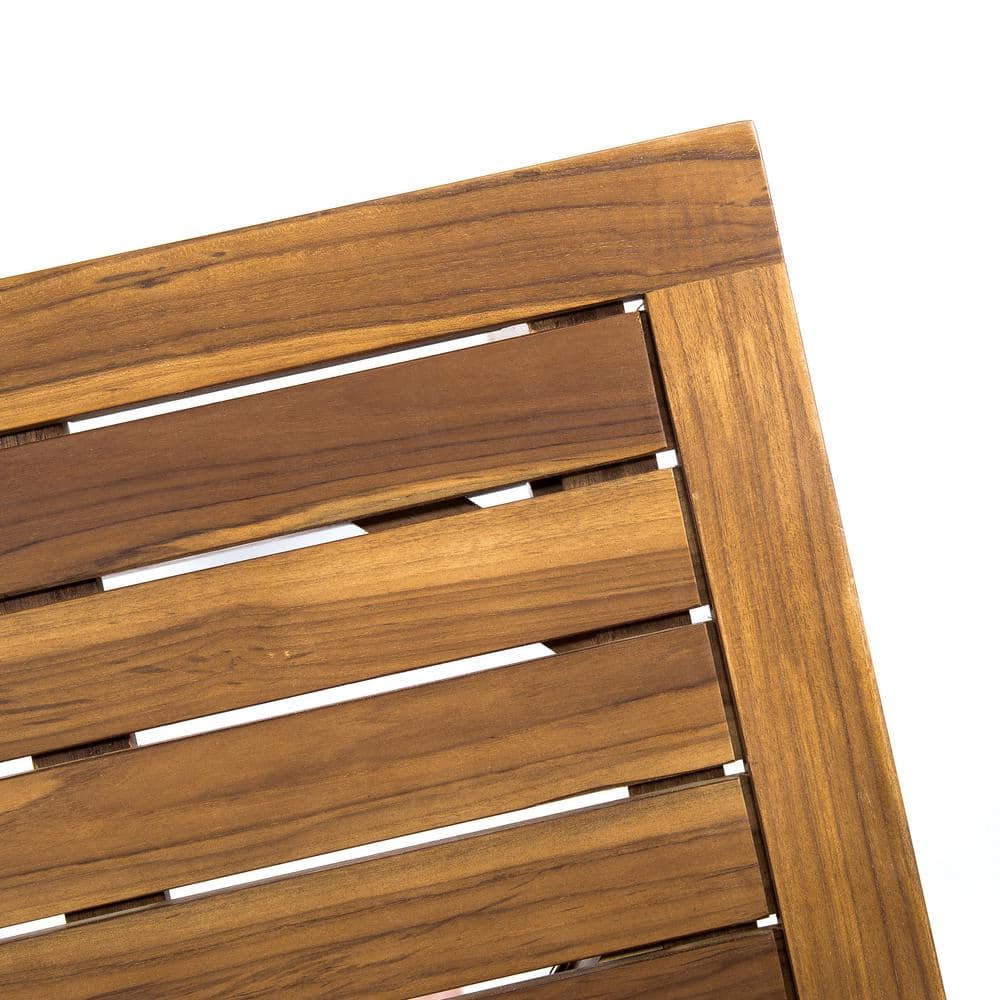 Teak Brown 3-Piece Outdoor Chat Set with Cream Cushions