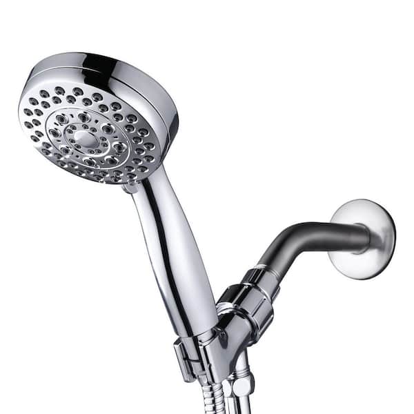 5-Spray Wall Mount Handheld Shower Head 1.75 GPM in Polished Chrome