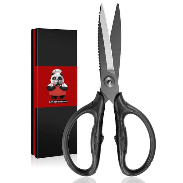 8.4 in. Japanese Black Stainless Steel Heavy Duty Kitchen Shears, All Purpose Detachable Shears, Dishwasher Safe
