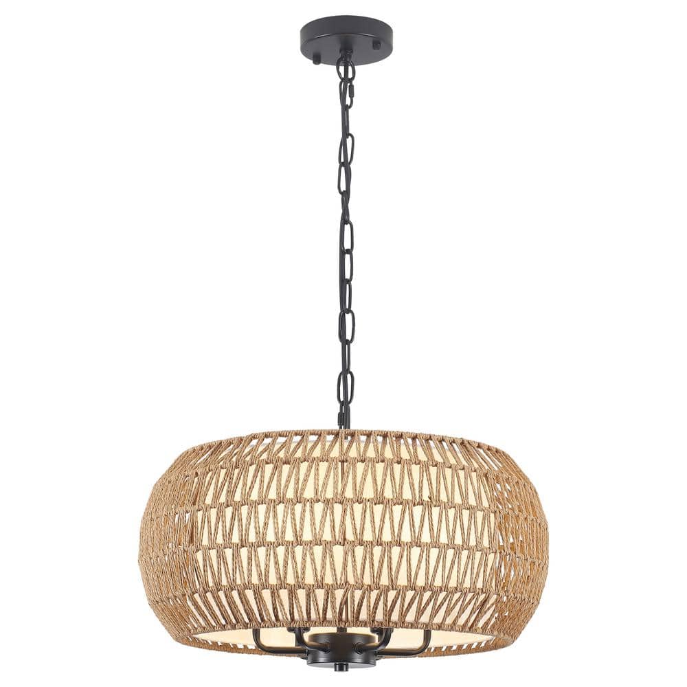 6-light Black Bohemian Drum Chandelier with Straw Woven Shade for Kitchen Island price history on PriceWatchPro