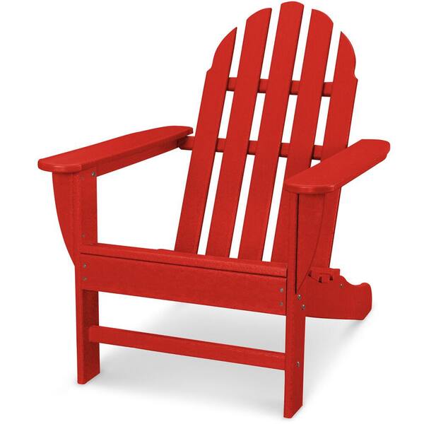 Hanover Classic All-Weather Adirondack Chair in Sunset Red HVAD4030SR Outdoor Furniture 