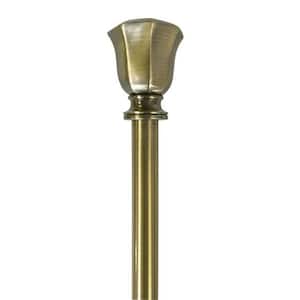 66 in. - 120 in. Telescoping 3/4 in. Single Curtain Rod Kit in Brushed Brass with Lantern Finial