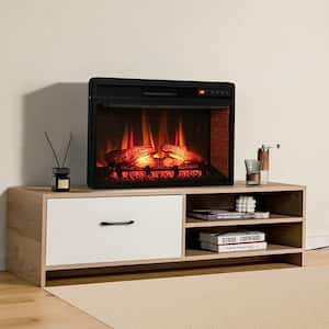 26 in. Infrared Quartz Electric Fireplace Insert Log Flame Heater w/Remote Control