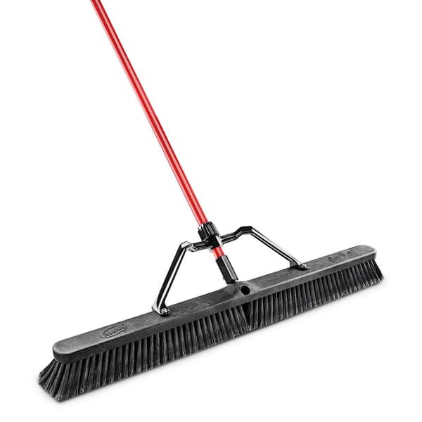 Libman 36 in. Smooth Surface Push Broom Set with Brace and Steel Handle
