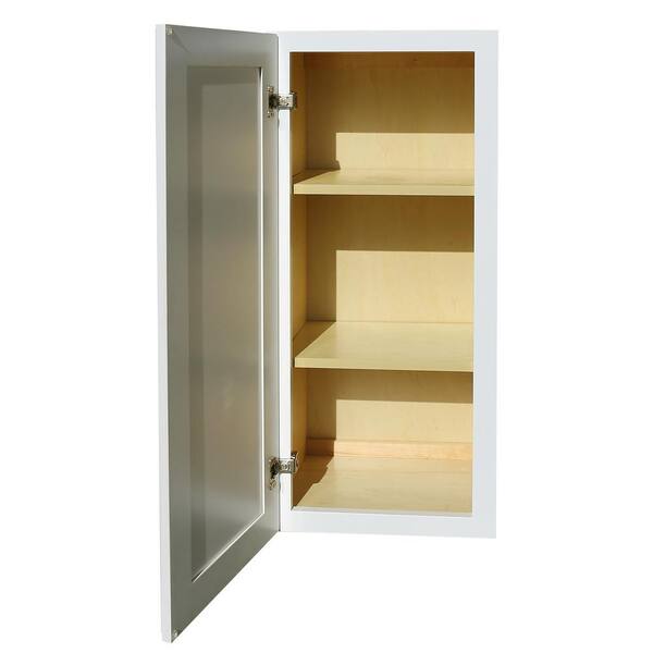LIFEART CABINETRY Anchester Assembled 12x36x12 in. 1 Door Wall Cabinet with 2 Shelves in Classic White