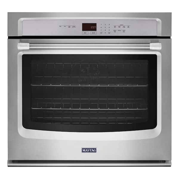 Maytag 27 in. Single Electric Wall Oven Self-Cleaning with Convection in Stainless Steel