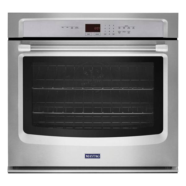 Maytag 30 in. Single Electric Wall Oven Self-Cleaning with Convection in Stainless Steel