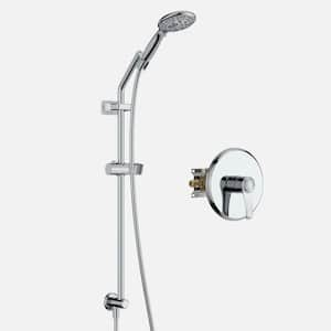 Antique Single-Handle 6-Spray Round Shower Head Wall Mount Shower Faucet in Chrome(Valve Included)