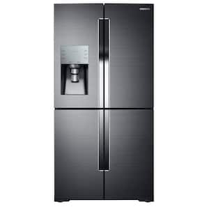 35.75 in. W 28.1 cu. ft. French Door Refrigerator in Fingerprint Resistant Black Stainless