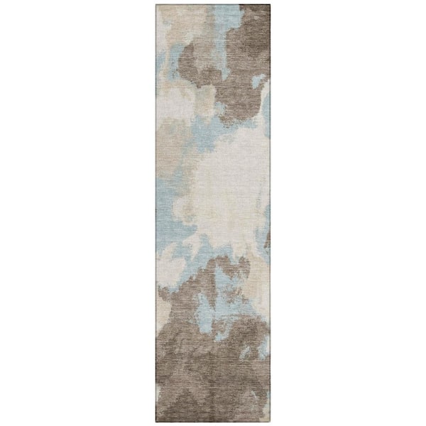 Chantille Machine Washable Indoor/Outdoor Abstract ACN3017 Taupe 2 ft. x 7 ft. Runner Rug