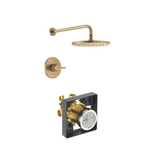 Gold Shower Trim Kit and Valve Rough-In (Valve Not Included)
