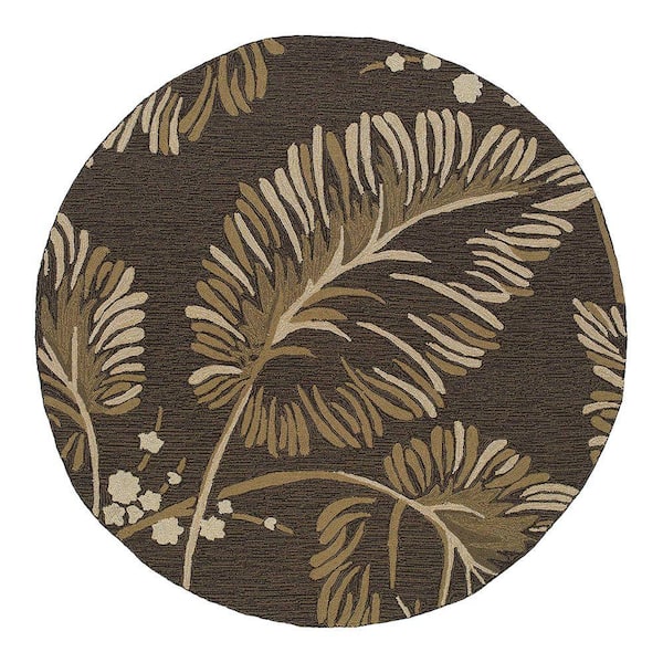 Kaleen Home and Porch Palmyra Chocolate 5 ft. 9 in. Indoor/Outdoor Round Area Rug