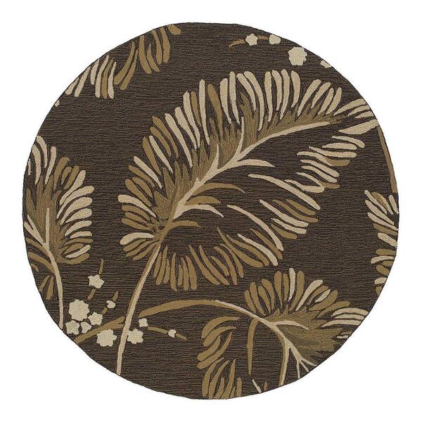 Kaleen Home and Porch Palmyra Chocolate 7 ft. 9 in. Indoor/Outdoor Round Area Rug