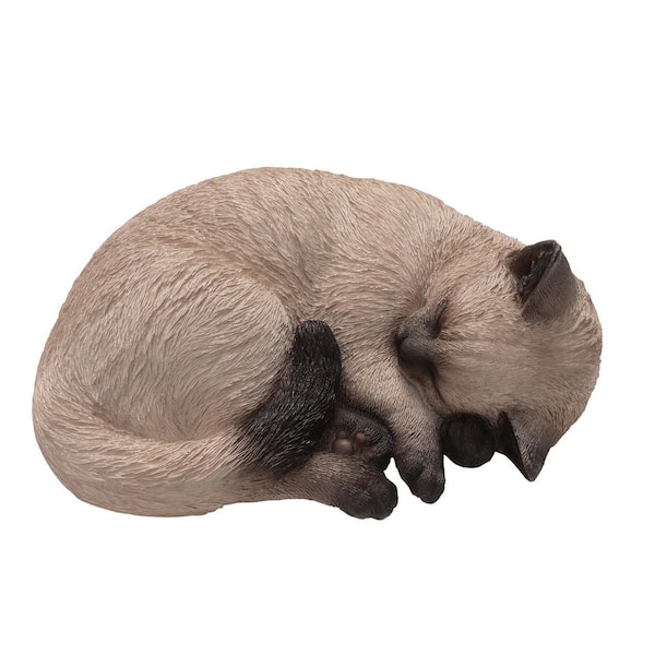 Sleeping Siamese Cat Statue