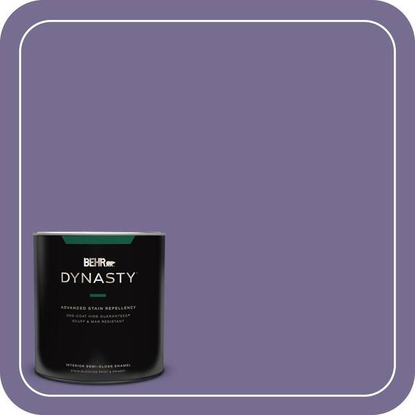 1 qt. #650D-6 Purple Silhouette Semi-Gloss Enamel Interior Stain-Blocking Paint and Primer