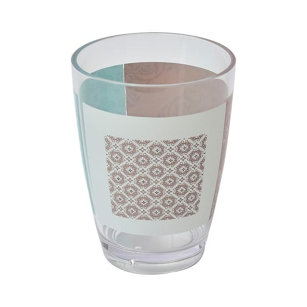 Unbranded Faience Printed Bath Water Tumbler Clear Acrylic
