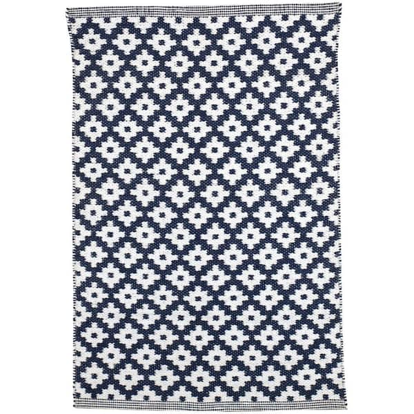 Samode Handwoven Navy 3 ft. x 8 ft. Outdoor Runner Rug