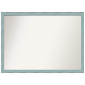 Sky Blue Rustic 40.25 in. W x 29.25 in. H Rectangle Non-Beveled Wood Framed Wall Mirror in Blue