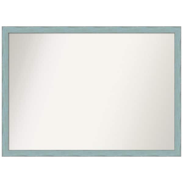 Amanti Art Sky Blue Rustic 40.25 in. W x 29.25 in. H Rectangle Non-Beveled Wood Framed Wall Mirror in Blue