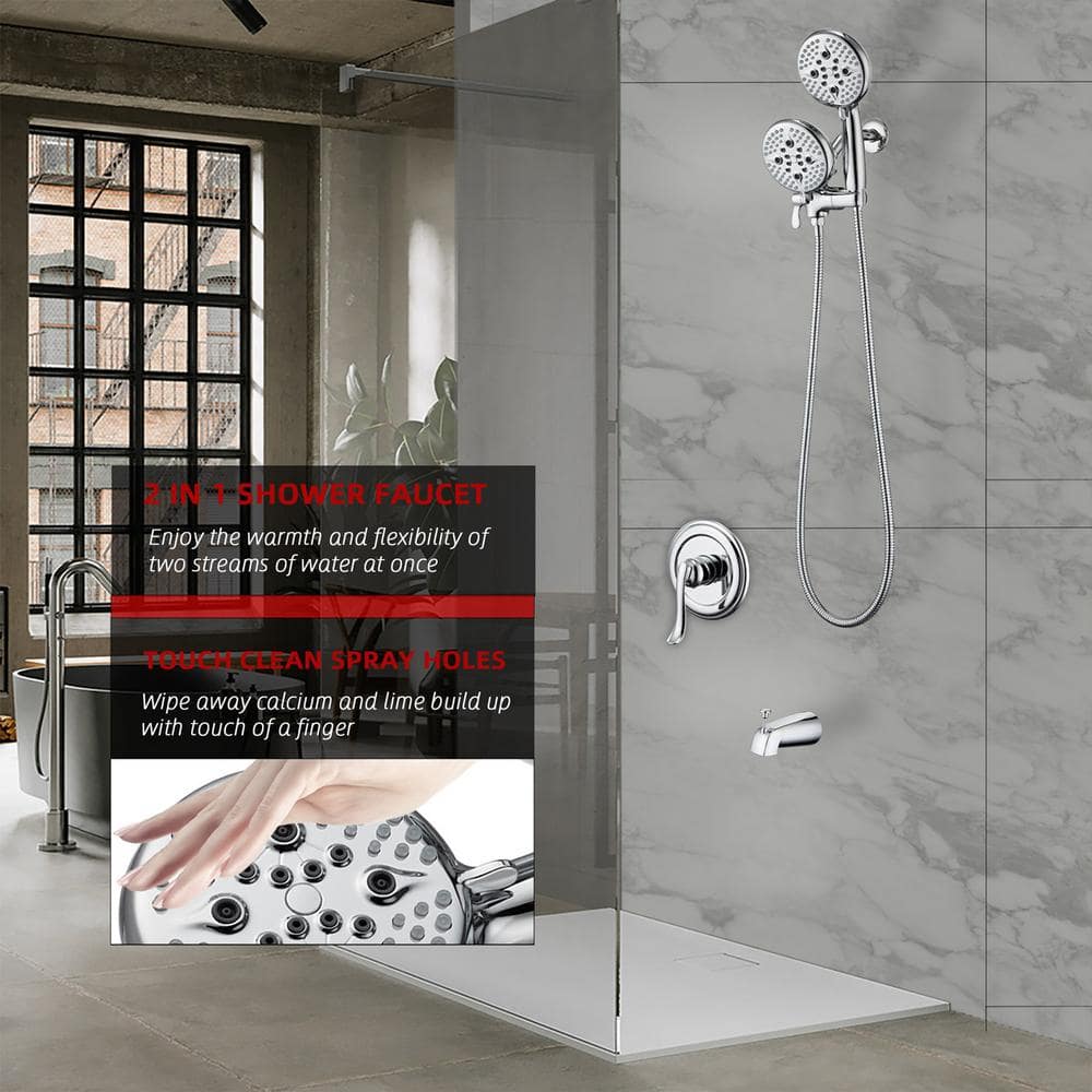 Chrome Wall Mounted Handheld Rain Shower System