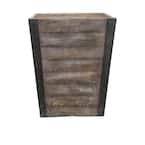 Farmhill Large 18 in. x 22 in. 84 qt. Brown High-Density Resin Tall Indoor/Outdoor Planter