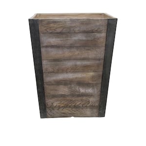 Farmhill Large 18 in. x 22 in. 29 Qt. Brown High-Density Resin Tall Indoor/Outdoor Planter