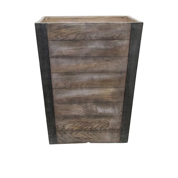 Southern Patio Farmhill Large 18 in. x 22 in. 84 qt. Brown High-Density Resin Tall Indoor/Outdoor Planter