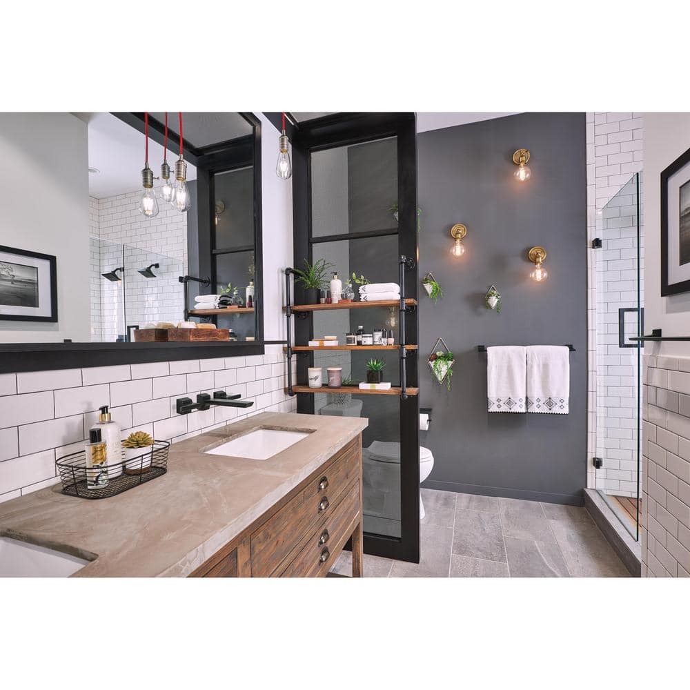 Matte Black Stainless Steel Wall Mount Tissue Holder with Shelf