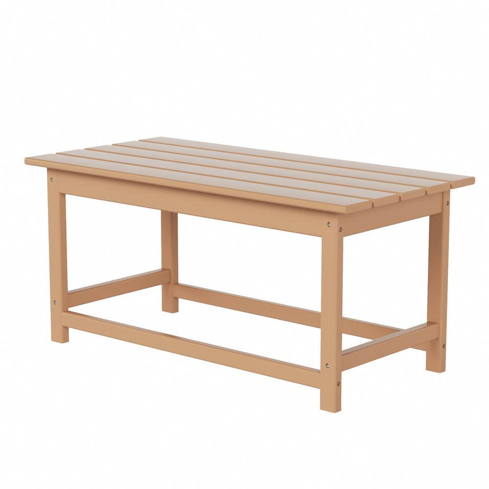 Teak HDPE All-Weather Outdoor Coffee Table, 35.5"