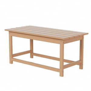 Mason Teak Poly Plastic Fade Resistant Outdoor Patio Rectangle Adirondack Coffee Table