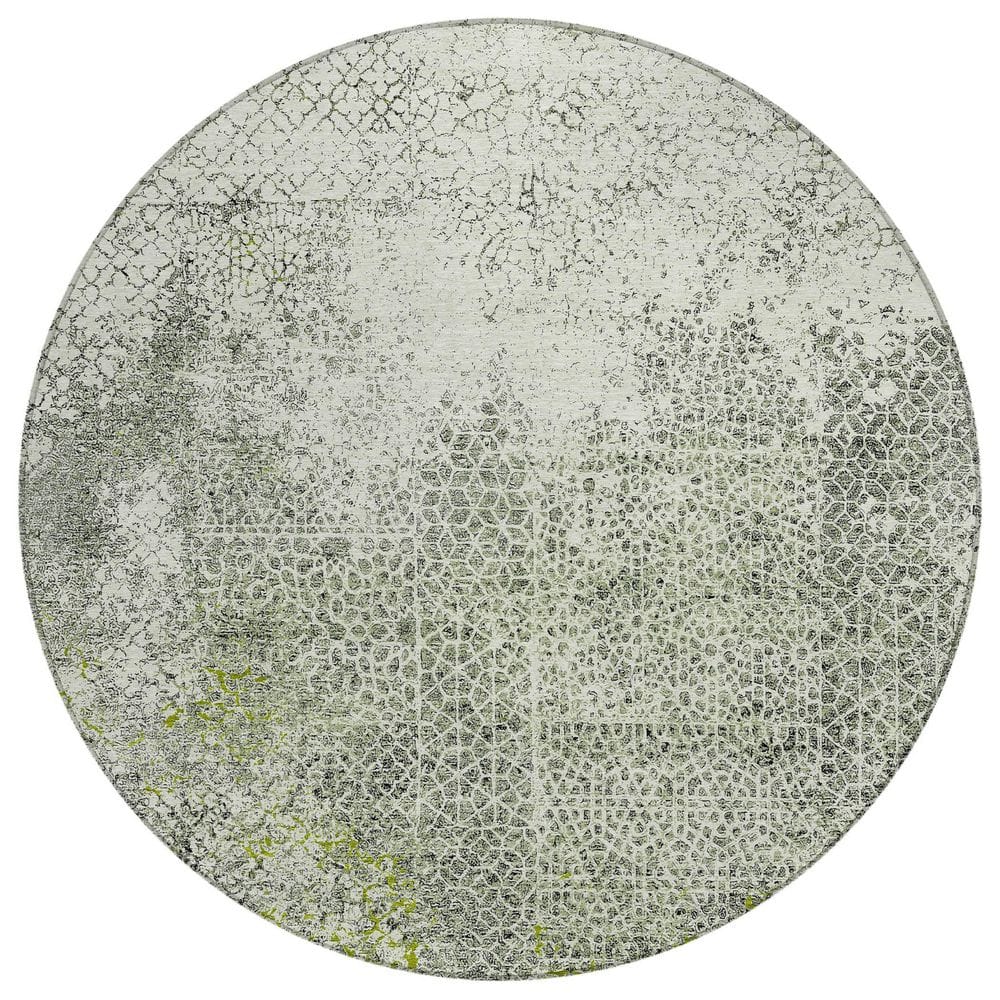 Chantille Machine Washable Indoor/Outdoor Abstract ACN2743 Green 8 ft. x 8 ft. Round Rug price history on PriceWatchPro