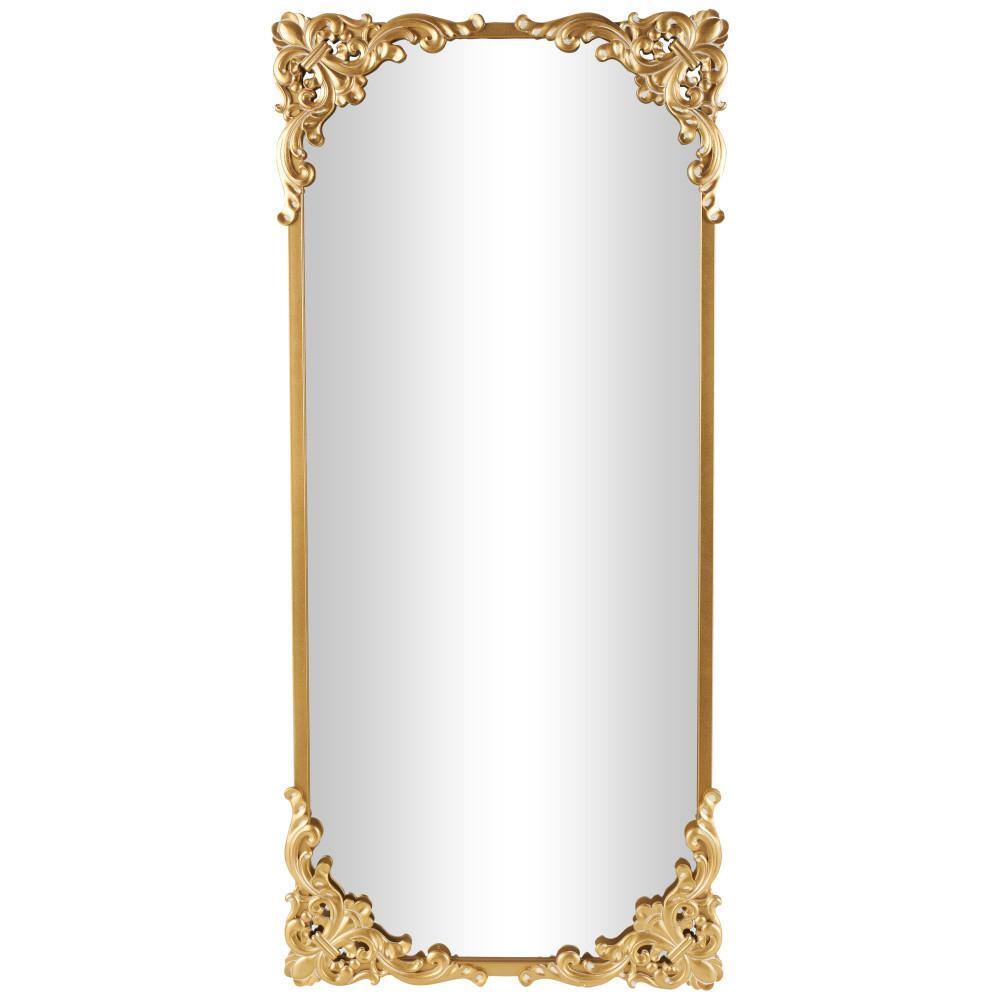 Litton Lane 30 in. W x 66 in. H Gold Metal Polished Tall Ornate Baroque ...