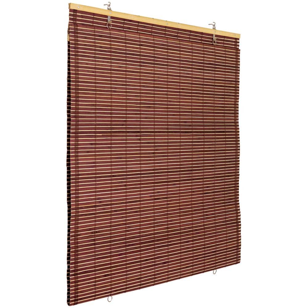 Mahogany Bamboo Cordless Indoor Roll-Up Window Shade