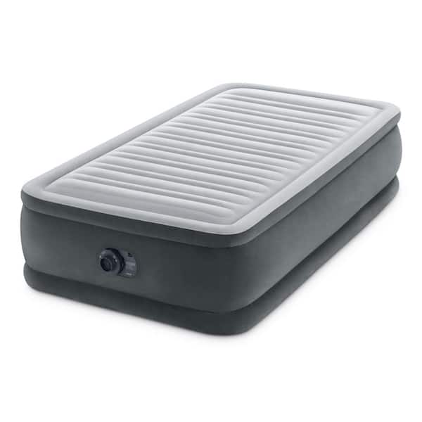 Intex Twin Size Dura Beam Comfort Plus Airbed Mattress with Built-In Pump